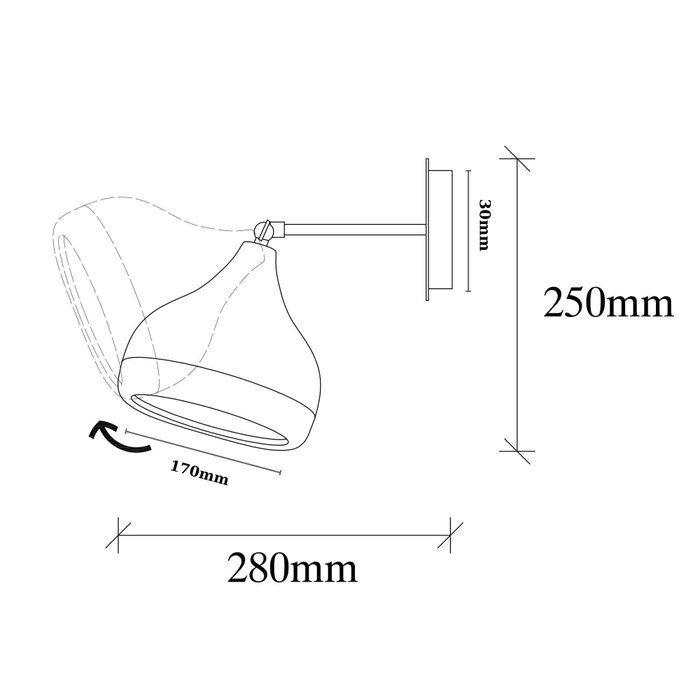 Opviq Lámpara de pared Yıldo - 6901 Negro y Cobre
